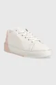 Δερμάτινα αθλητικά παπούτσια Calvin Klein HW0HW01378 HEEL COUNTER CUPSOLE LACE UP λευκό