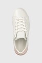 Kožené tenisky Calvin Klein HW0HW01378 HEEL COUNTER CUPSOLE LACE UP bílá HW0HW01378