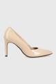 bézs Calvin Klein bőr tűsarkú HW0HW01633 STILETTO PUMP 90 - PATENT Női