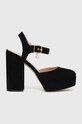 Coach czółenka zamszowe Isabella słupek czarny CE296.BLK