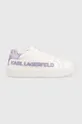 biały Karl Lagerfeld sneakersy skórzane MAXI KUP Damski