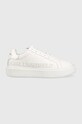 Karl Lagerfeld sneakersy skórzane MAXI KUP platforma biały KL62210.01W