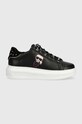 Kožne tenisice Karl Lagerfeld KL62547 KAPRI platforma crna KL62547.000