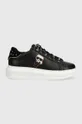 μαύρο Δερμάτινα αθλητικά παπούτσια Karl Lagerfeld KL62547 KAPRI Γυναικεία