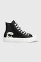 μαύρο Δερμάτινα ελαφριά παπούτσια Karl Lagerfeld KL60355N KAMPUS III Γυναικεία