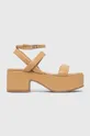 коричневий Шкіряні сандалі Weekend Max Mara Alfeo 2355212134600 Жіночий
