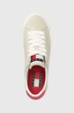 Tommy Jeans sneakersy skórzane NOLA PLATFORM beżowy EN0EN02030