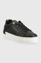 Δερμάτινα αθλητικά παπούτσια Tommy Hilfiger Fw0fw06511 Feminine Elevated Sneaker μαύρο