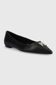 Usnjene balerinke Tommy Hilfiger fw0fw06842 pointy chic ballerina črna