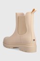 Obuwie Tommy Hilfiger kalosze FW0FW06897 MATT ANKLE RAINBOOT WITH ELASTIC FW0FW06897 beżowy