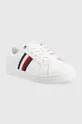 Δερμάτινα αθλητικά παπούτσια Tommy Hilfiger fw0fw06903 essential stripes sneaker λευκό