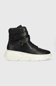 Tommy Hilfiger sneakersy skórzane FW0FW06910 CHUNKY WARM SNEAKER HIGH tekstylny czarny FW0FW06910