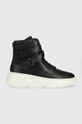 fekete Tommy Hilfiger bőr sportcipő FW0FW06910 CHUNKY WARM SNEAKER HIGH Női