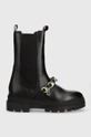 чорний Шкіряні черевики Tommy Hilfiger FW0FW07046 MONOCHROMATIC CHELSEA BOOT CHAIN Жіночий