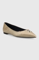 Tommy Hilfiger bőr balerina cipő Pointy Chic arany