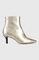 zlatá Kožené členkové topánky Tommy Hilfiger FW0FW07048 POINTY HEEL BOOT GOLD Dámsky