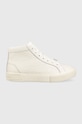 Tommy Hilfiger sneakersy skórzane TH MONOGRAM LEATHER SNEAKER HIGH Planet friendly beżowy FW0FW06856