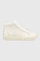 beige Tommy Hilfiger sneakers in pelle TH MONOGRAM LEATHER SNEAKER HIGH Donna