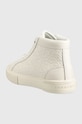 Obuwie Tommy Hilfiger sneakersy skórzane TH MONOGRAM LEATHER SNEAKER HIGH FW0FW06856 beżowy