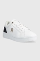 Δερμάτινα αθλητικά παπούτσια Tommy Hilfiger Th Court Sneaker λευκό