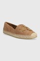 Espadrile iz semiša Tory Burch Woven 143022.250 rjava SS23