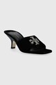 Tory Burch papuci Eleanor Pave 145421.007 negru SS23