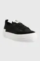 Πάνινα παπούτσια Calvin Klein Jeans VULC FLATFORM BOLD IRREG LINES μαύρο