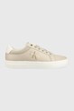 Calvin Klein Jeans sneakersy skórzane CLASSIC CUPSOLE FLUO CONTRAST WN Planet friendly beżowy YW0YW00912