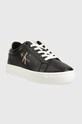Calvin Klein Jeans sneakersy skórzane CLASSIC CUPSOLE FLUO CONTRAST WN YW0YW00912 czarny SS23