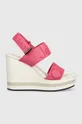 roza Sandale Calvin Klein Jeans WEDGE SANDAL WEBBING Ženski