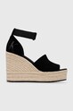 Сандалі Calvin Klein Jeans WEDGE SANDAL WIDE SU CON понад 8 см чорний YW0YW00963