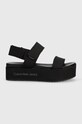Calvin Klein Jeans sandale FLATFORM SANDAL SOFTNY textil negru YW0YW00965