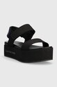 Сандали Calvin Klein Jeans FLATFORM SANDAL SOFTNY YW0YW00965 черен SS23