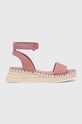 Calvin Klein Jeans sandale SPORTY WEDGE ROPE SU CON roz YW0YW00977