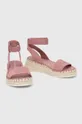Sandali Calvin Klein Jeans SPORTY WEDGE ROPE SU CON roza