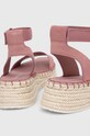 Încălțăminte Calvin Klein Jeans sandale SPORTY WEDGE ROPE SU CON YW0YW00977 roz
