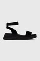 Calvin Klein Jeans sandale SPORTY WEDGE ROPE SU CON platformă negru YW0YW00977