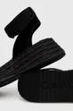 czarny Calvin Klein Jeans sandały SPORTY WEDGE ROPE SU CON