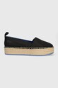 Calvin Klein Jeans espadryle FLATFORM ESPADRILLE SOFT NY syntetyczny czarny YW0YW00989