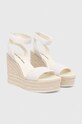 Замшеві сандалі Calvin Klein Jeans WEDGE SANDAL SU CON YW0YW01026 бежевий SS24