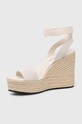 Sandale od brušene kože Calvin Klein Jeans WEDGE SANDAL SU CON MG BTW YW0YW01026 bež SS24