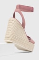 Obuwie Calvin Klein Jeans sandały zamszowe WEDGE SANDAL SU CON YW0YW01026 różowy