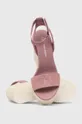 ružová Semišové sandále Calvin Klein Jeans WEDGE SANDAL SU CON