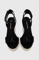 Încălțăminte Calvin Klein Jeans sandale din piele intoarsa WEDGE SANDAL SU CON YW0YW01026 negru