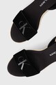 Calvin Klein Jeans sandale din piele intoarsa WEDGE SANDAL SU CON negru YW0YW01026