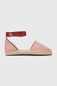 Calvin Klein Jeans espadryle ANKLE ESPADRILLE BTW tekstylny różowy YW0YW01027