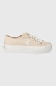 Calvin Klein Jeans tenisi VULC FLATFORM ESSENTIAL MONO Planet friendly roz YW0YW01030