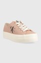 Πάνινα παπούτσια Calvin Klein Jeans VULC FLATFORM ESSENTIAL MONO VULC FLATFORM ESSENTIAL MONO YW0YW01030 μπεζ SS24