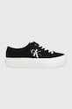 Tenisky Calvin Klein Jeans VULC FLATFORM ESSENTIAL MONO Planet friendly čierna YW0YW01030