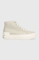 Високи кецове Calvin Klein Jeans VULC FLATFORM BOLD ESSENTIAL Planet friendly бежов YW0YW01031